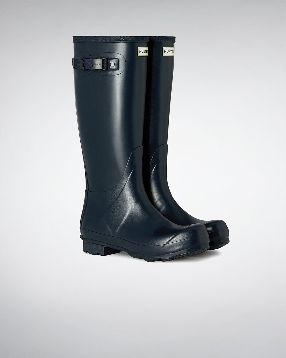 Mens Tall Rain Boots - Hunter Norris Field (43JAPGLDB) - Navy